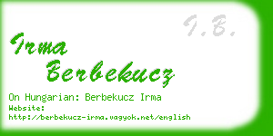 irma berbekucz business card